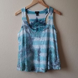 Lace Flowy Floral Racerback Tank Top